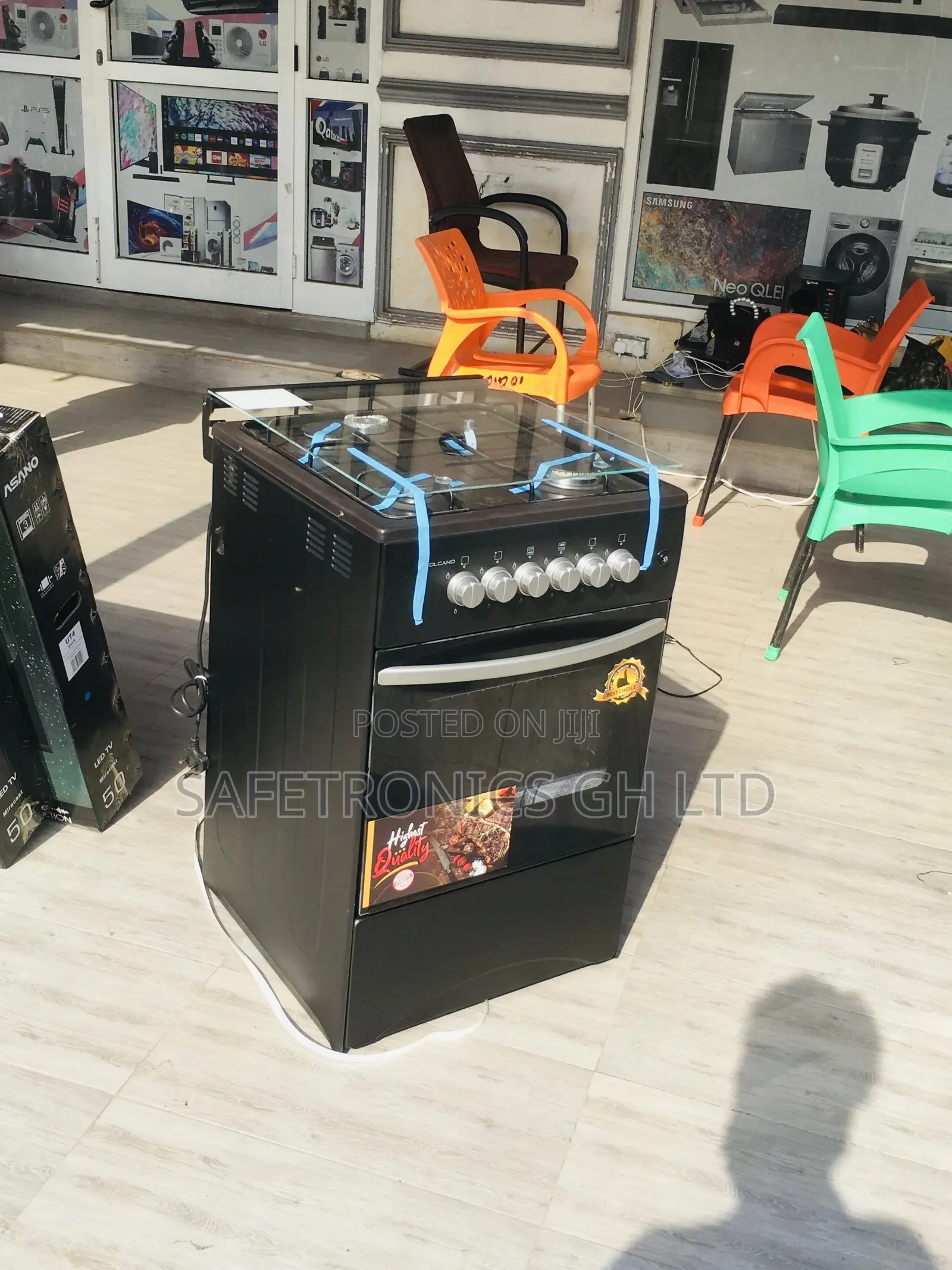 Best Volcano Black 4 Gas Cooker Oven With Grill 50x50