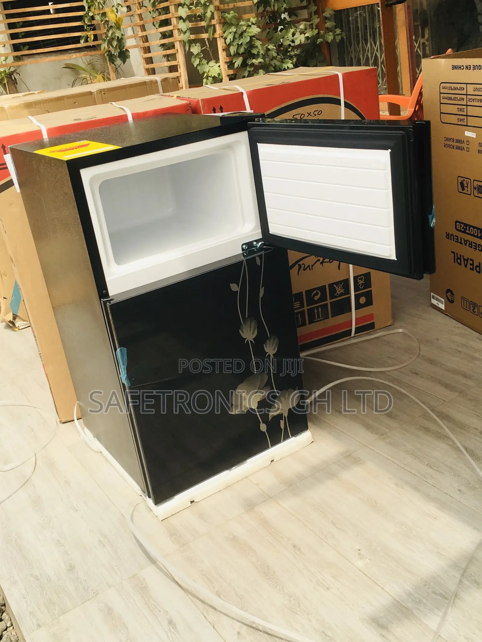 Topfreezer Black Glass Pearl Doubledoor PF-10T Fridge