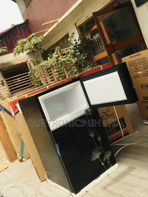 Doubledoor Pearl Topfreezer Black Glass PF-10T Fridge