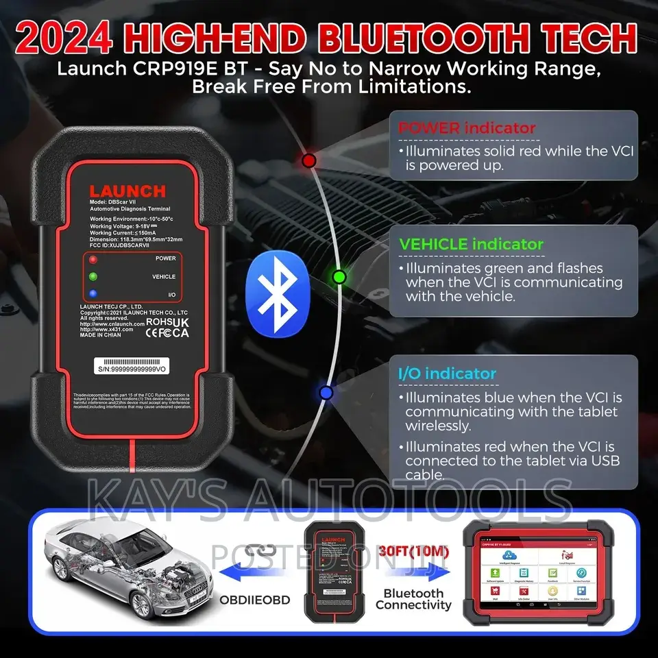 Launch Crp919x Bt Bluetooth Car Full Diagnostics Scanner
