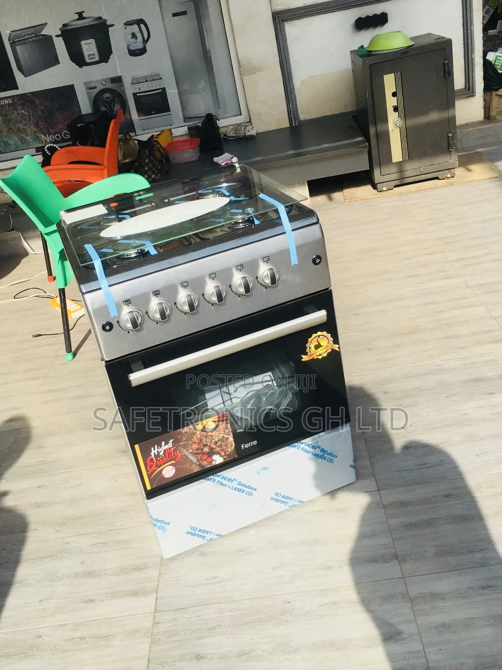 60x60 4 Gas Cooker Oven With Grill Ferre Glass Lid