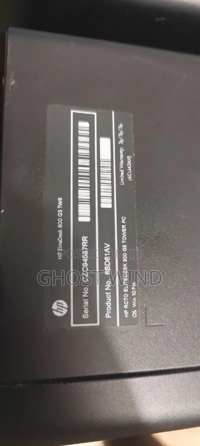 Desktop Computer HP EliteDesk 800 G4 8GB Intel Core I7 SSD 256GB