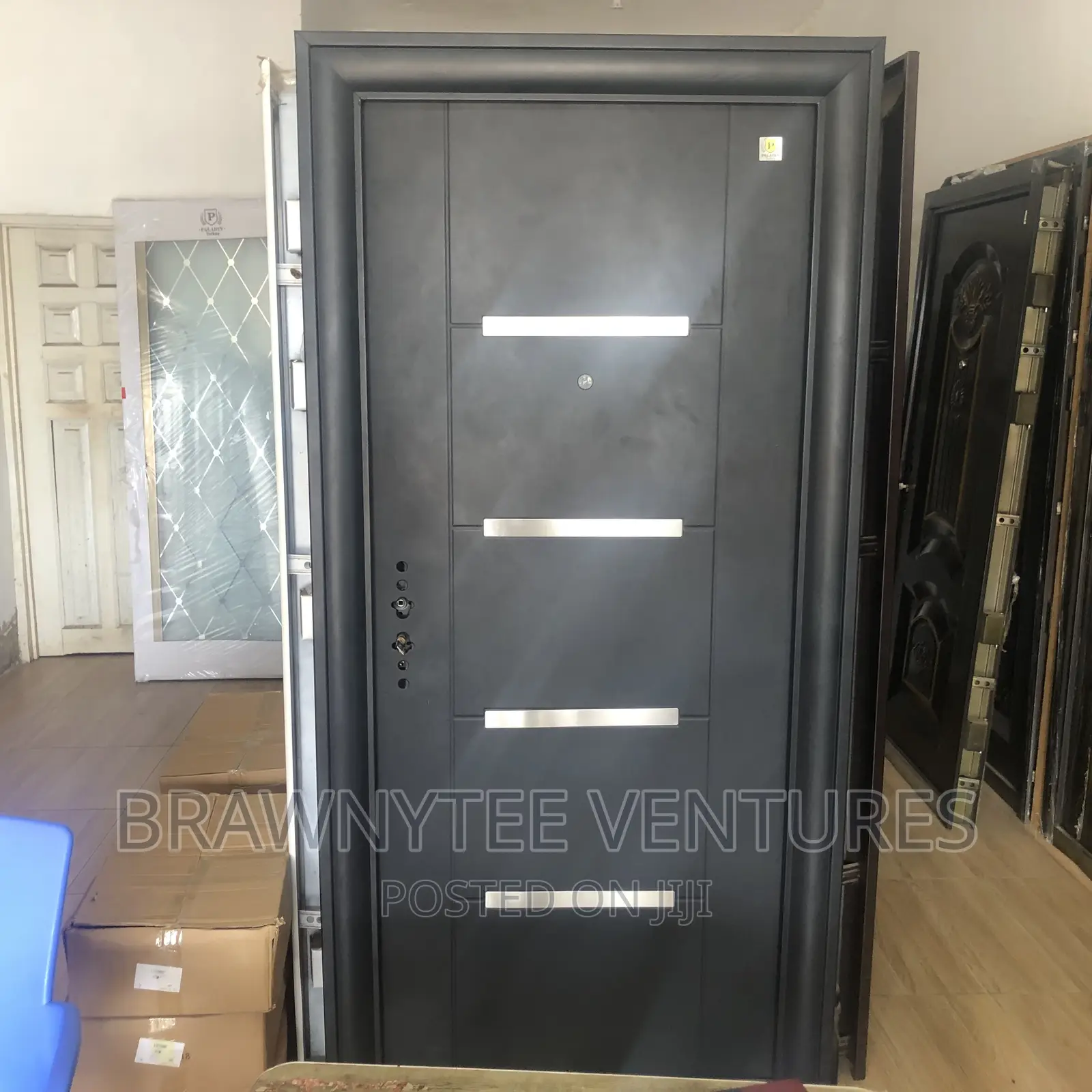 Brawny Black/Silver Security Door