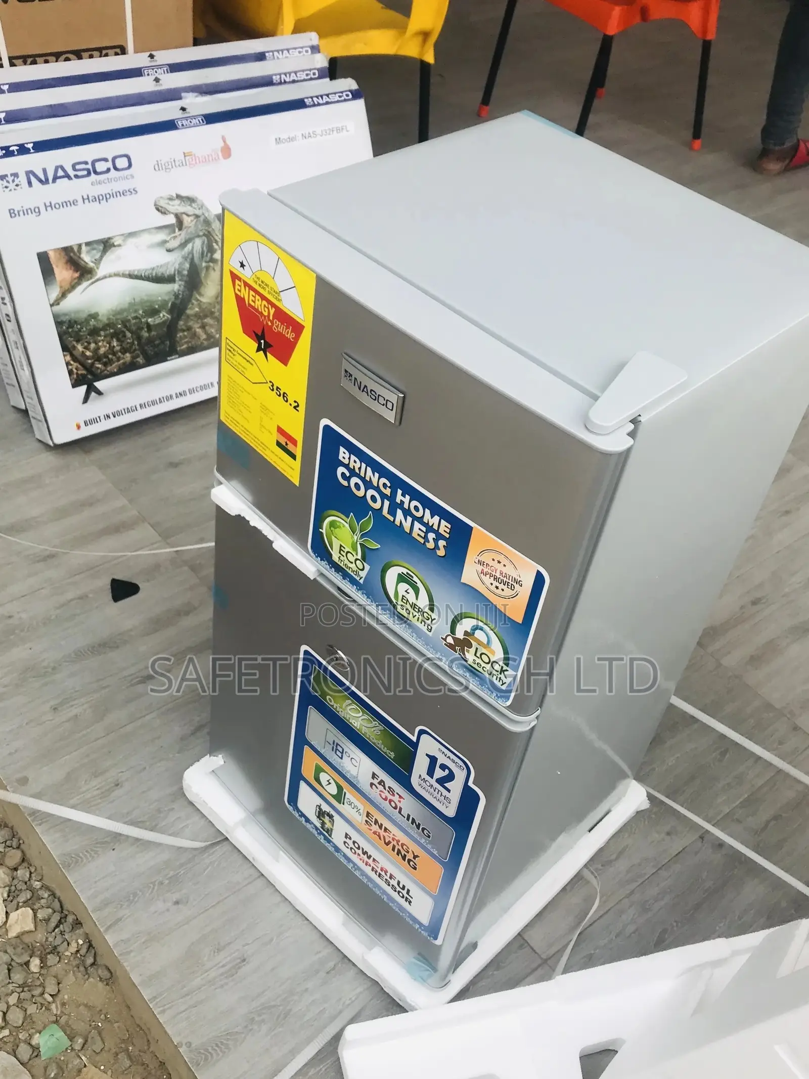 90 Liters Doubledoor Topfreezer Nasf2-120 Nasco Gray Fridge