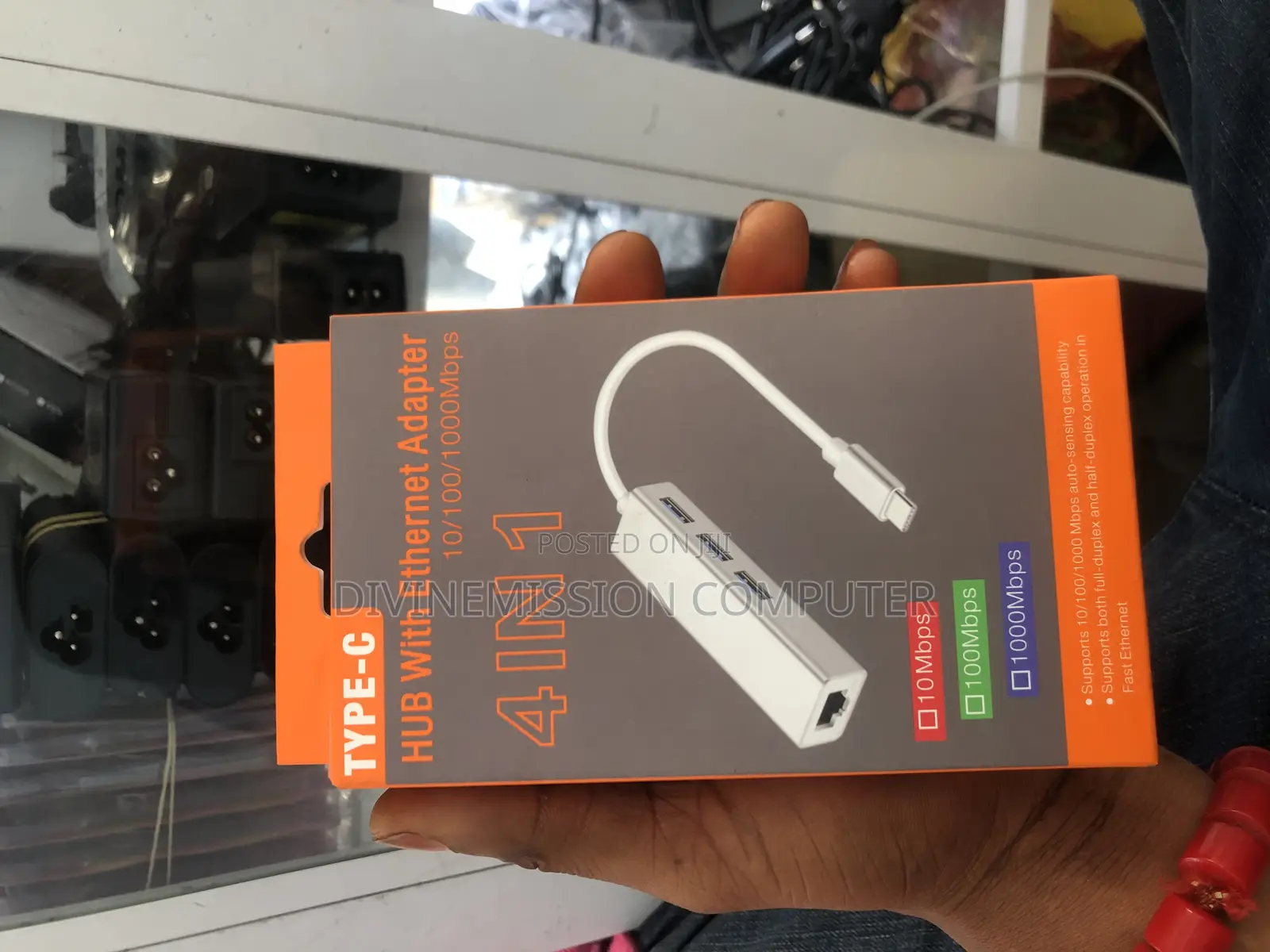 4 in 1 Type C Hub With Ethernet Adapter 3.0