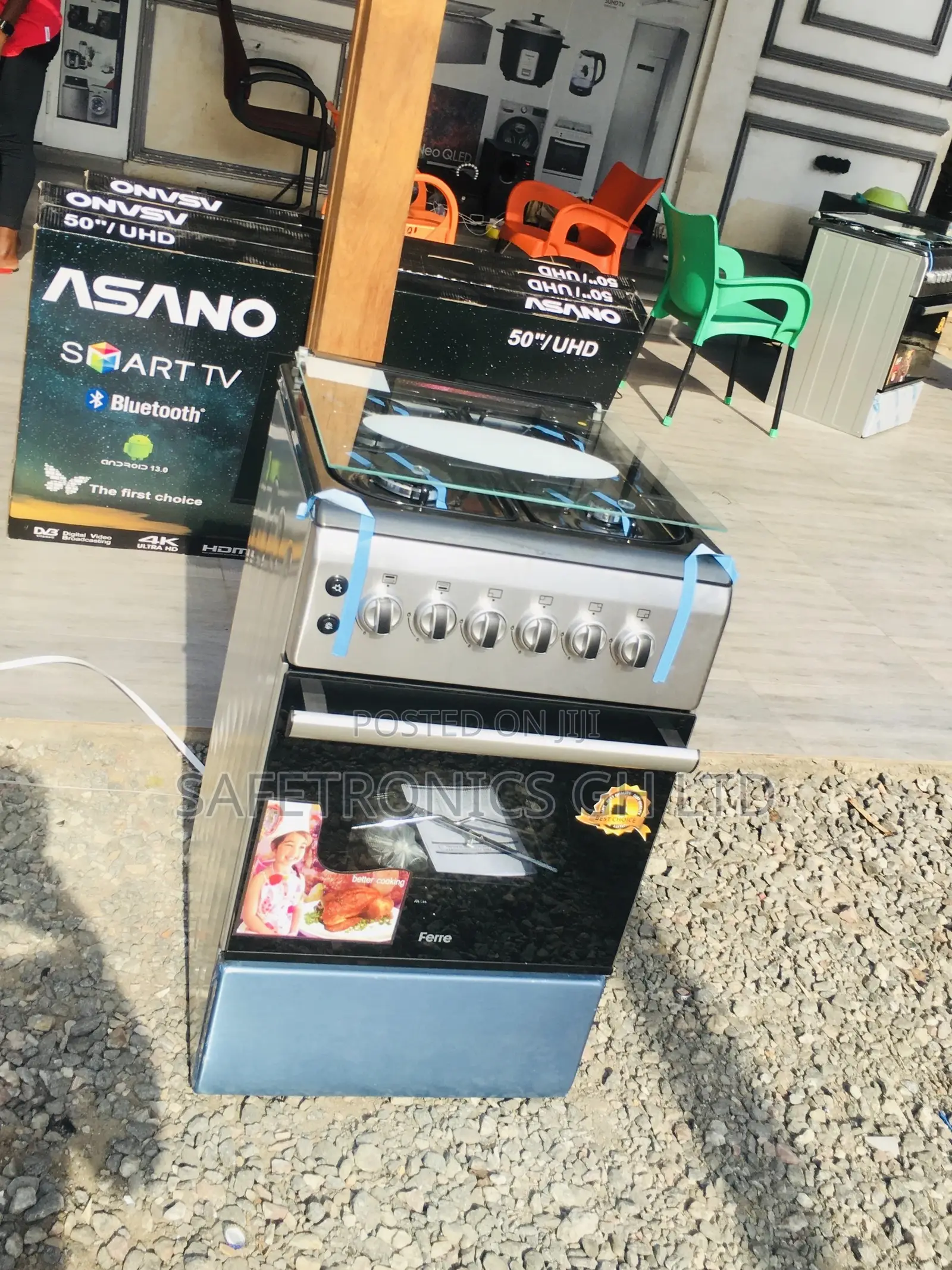 Volcano 4 Gas Cooker Oven With Grill 50x60 Gray