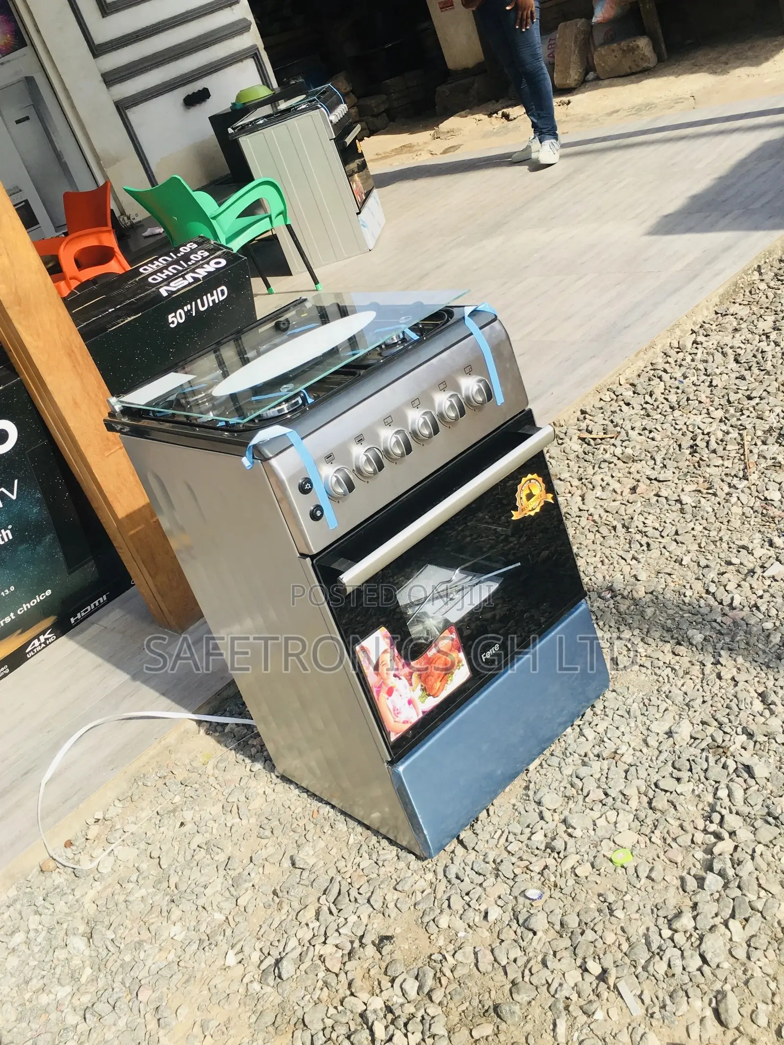 50x60 Oven With Grill Volcano Gray 4 Gas Cooker