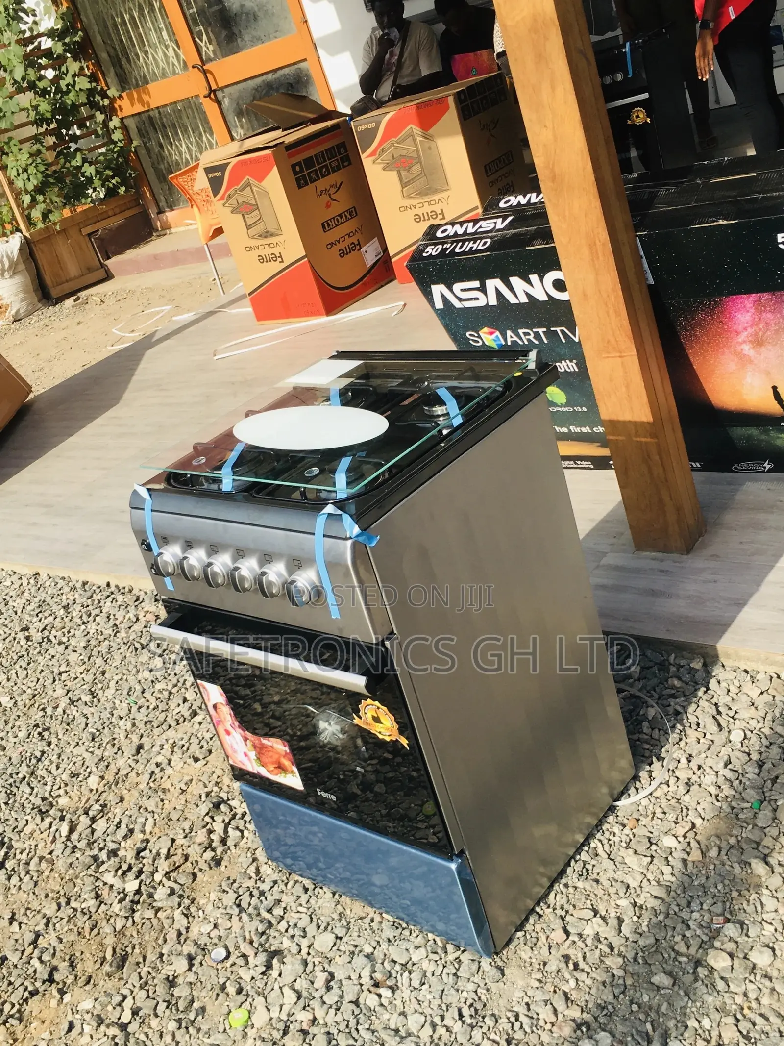 Oven With Grill Volcano Gray 4 Gas Cooker 50x60