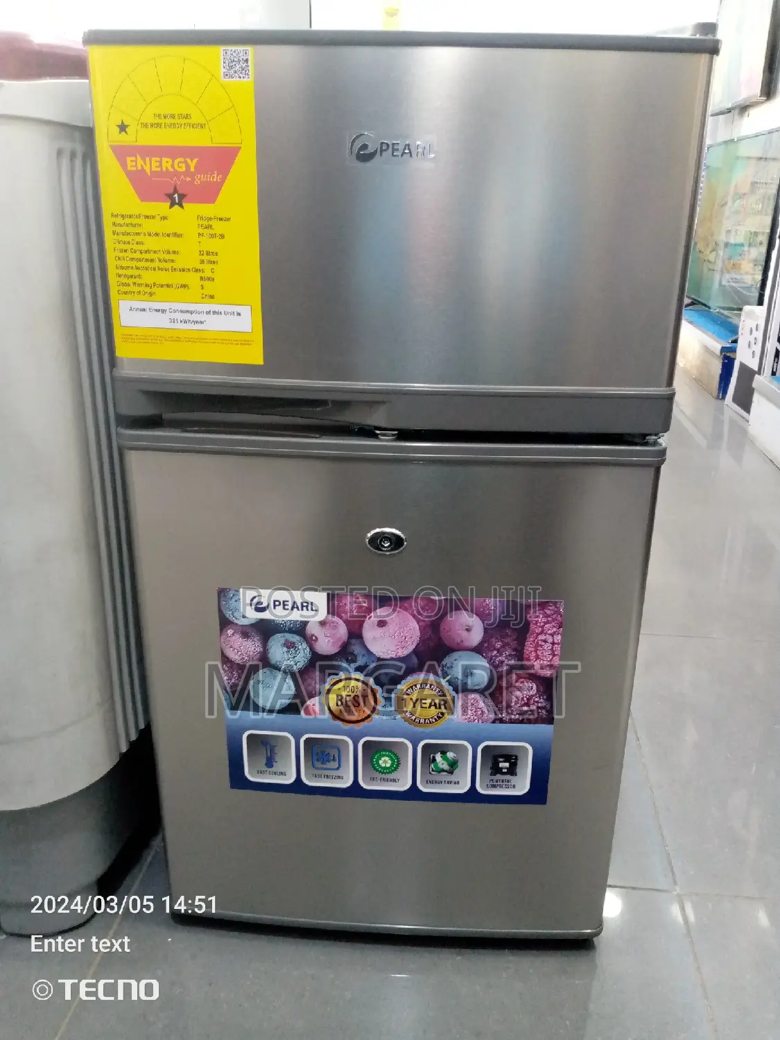 Pearl Table Top Double Door Fridge