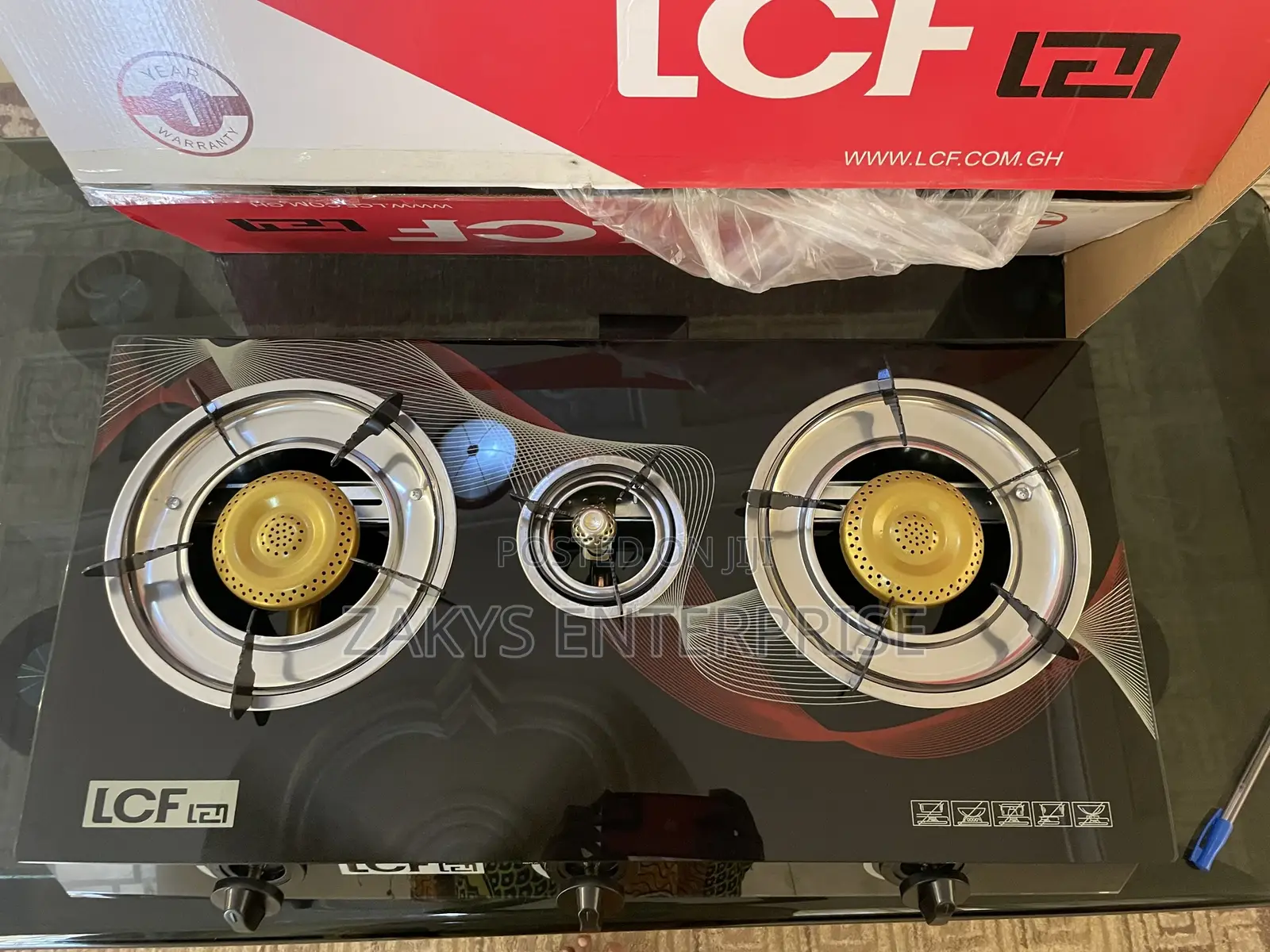 Glass Table Top 3 Gas Burners