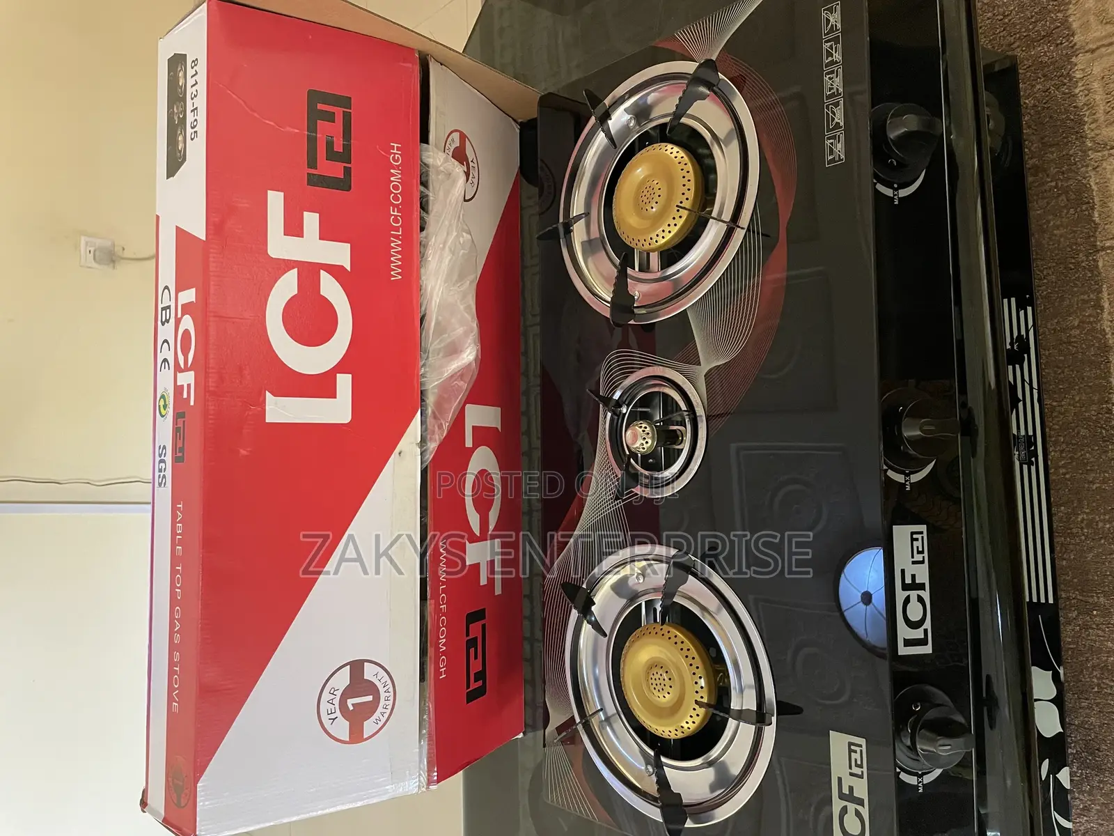 Glass Table Top 3 Gas Burners
