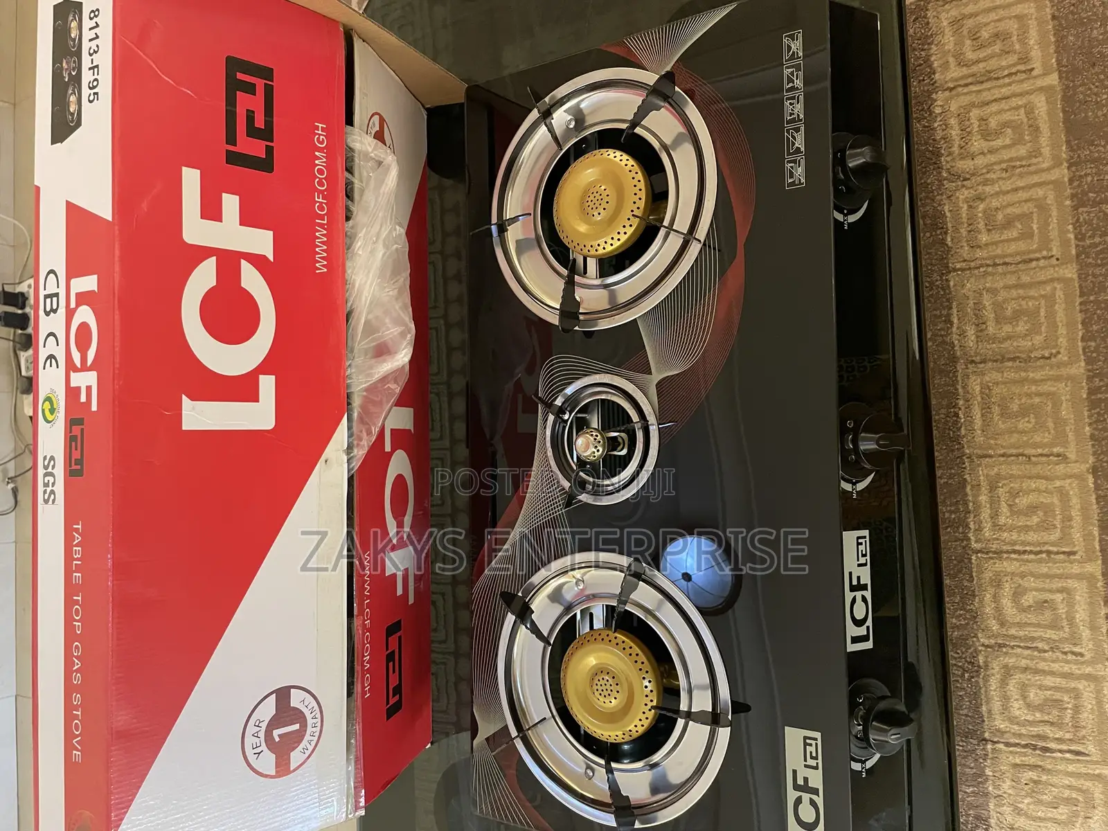 Glass Table Top 3 Gas Burners