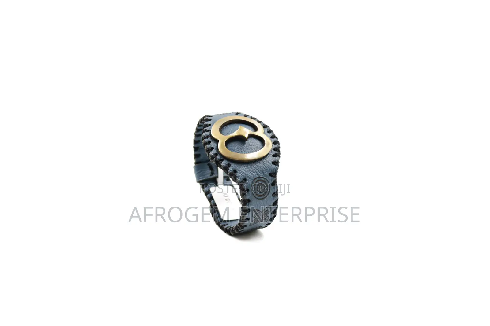 Adinkra Themed Leather Bracelet | Men’S