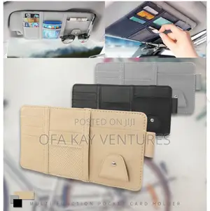 Car Sun Visor PU Leather Holder Storage Bag