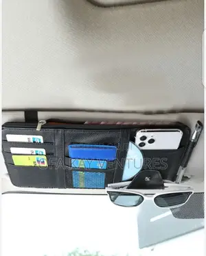 Car Sun Visor PU Leather Holder Storage Bag