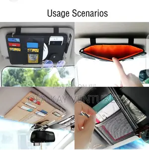 Car Sun Visor PU Leather Holder Storage Bag