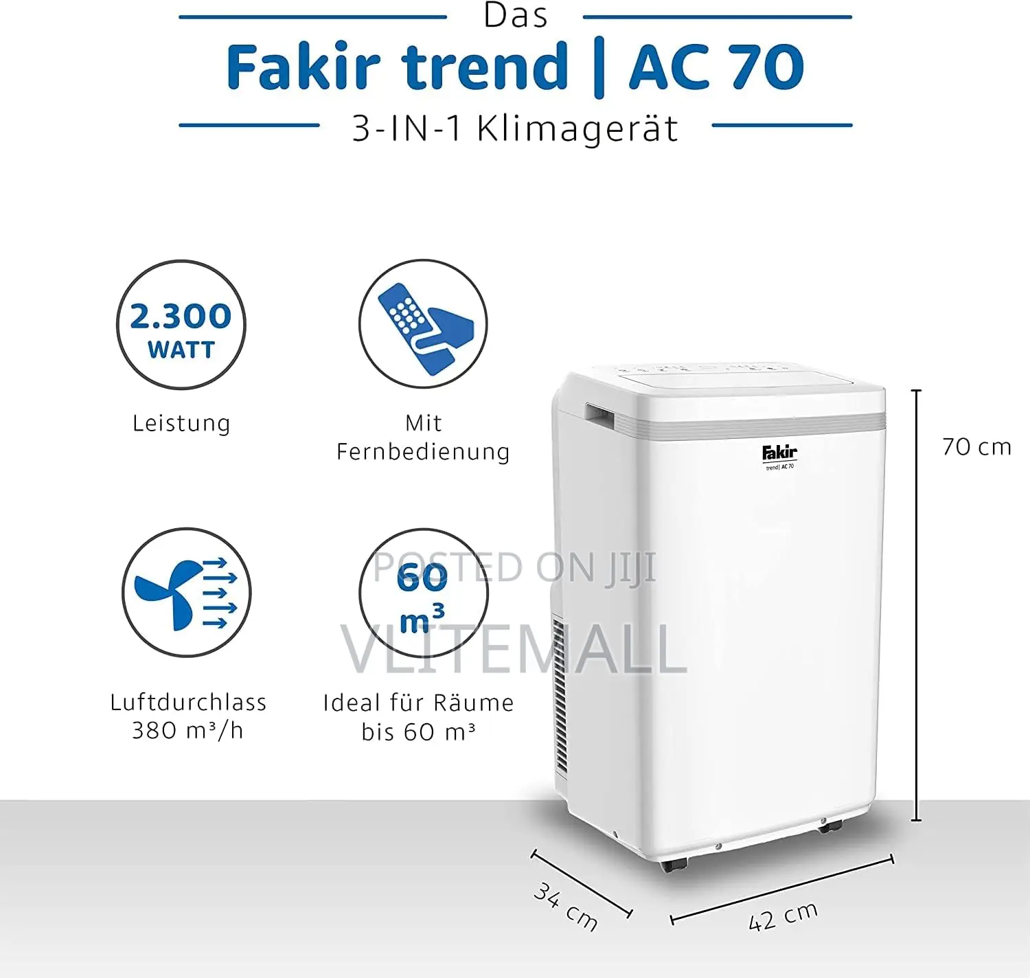 Fakir AC70 Air Conditioner 2,300 Watt