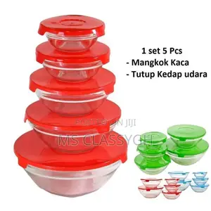 5pcs/Set Glass Bowl Mixing Heat-Resistant Glass Fresh Salad