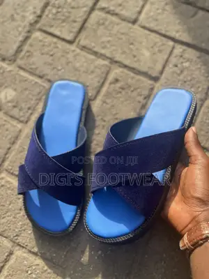 Blue Suede Berk Down Slippers