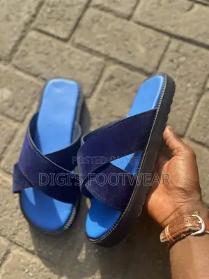 Blue Suede Berk Down Slippers