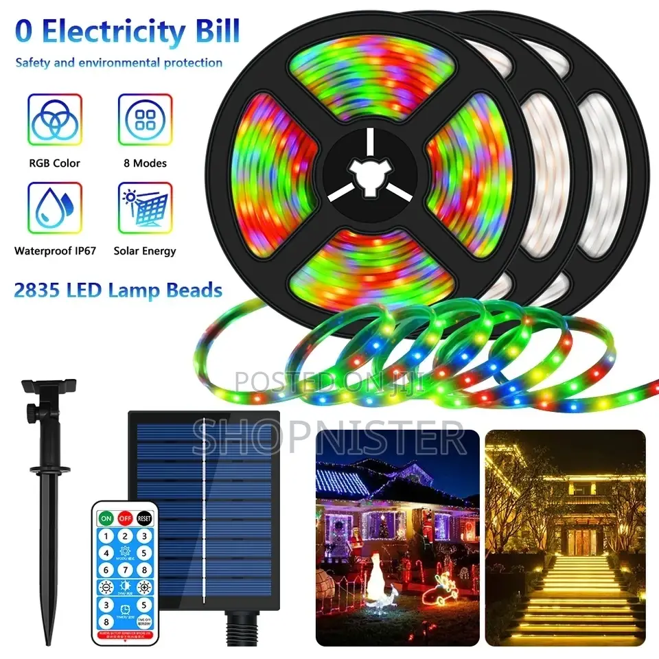 Solar LED Strip Light 8 Modes Christmas Colorful Fairy