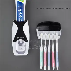 Automatic Toothbrush Holder Toothpaste Dispenser Wall Mounte
