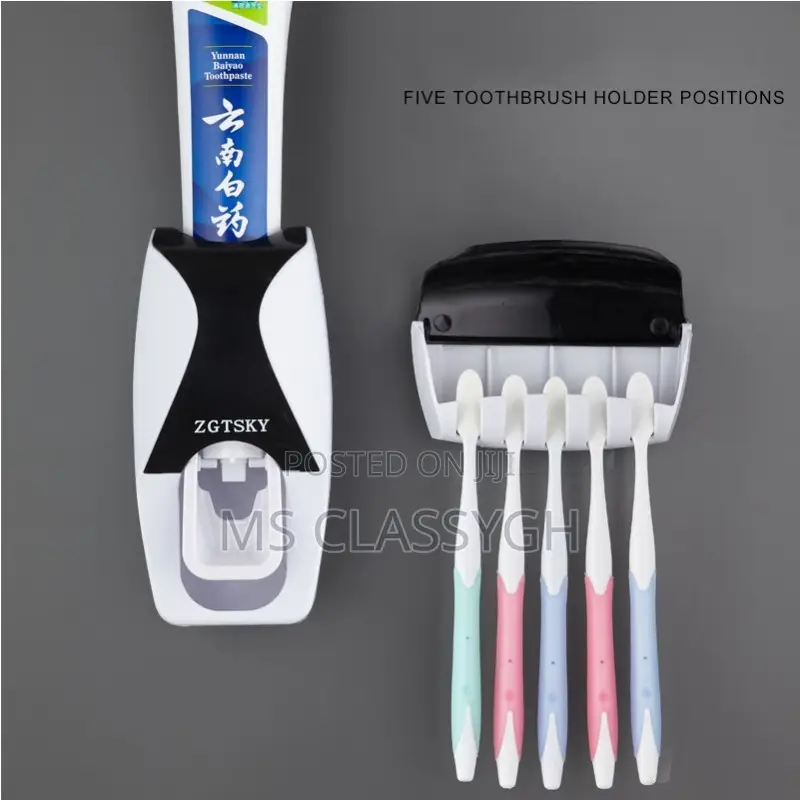 Automatic Toothbrush Holder Toothpaste Dispenser Wall Mounte