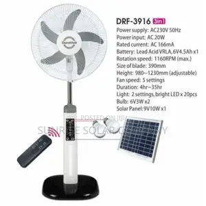 Rechargeable Fan With Solar Panel