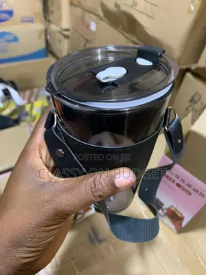 Glass Mug With Straw - Big Size