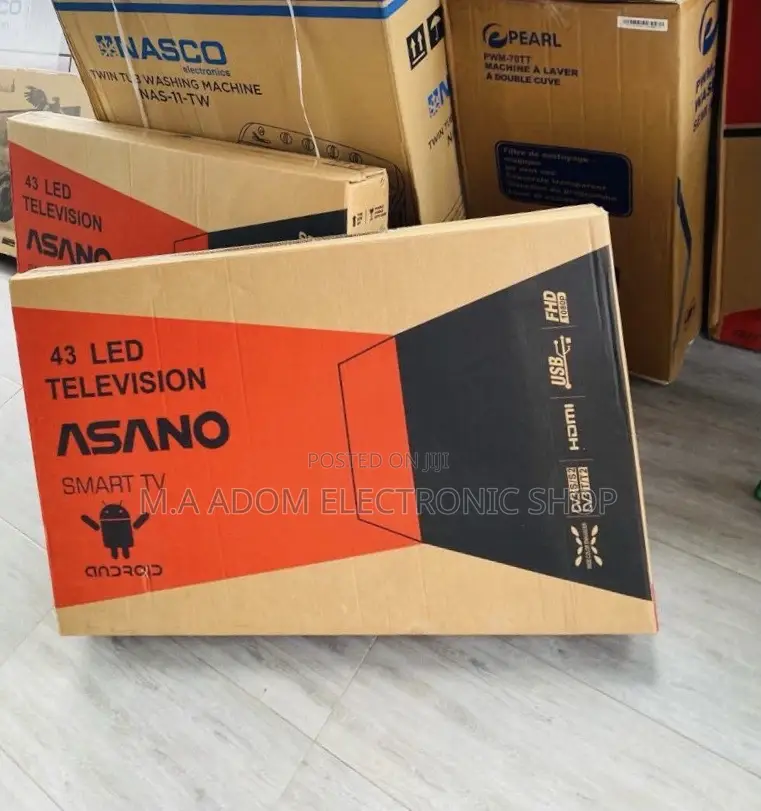 Elegant Black Asano 43 Inch Digital Satellite Smart Led Tv.