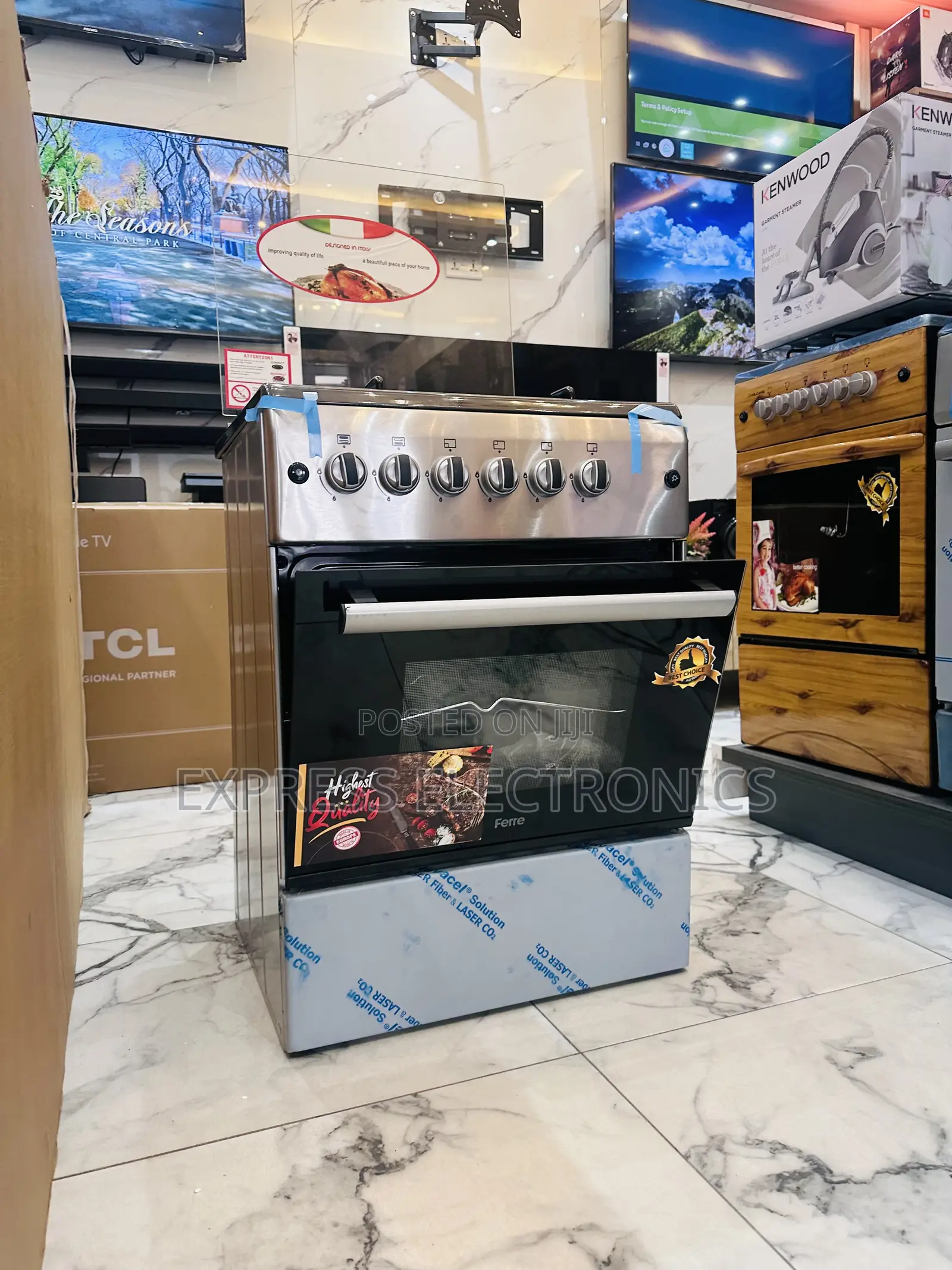 Lovely  Gas Sliver Oven Grill 4burner60/60 Black