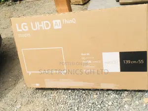 Black 55 Inches Glossy Led LG UQ75 Electric Smart UHD Tv