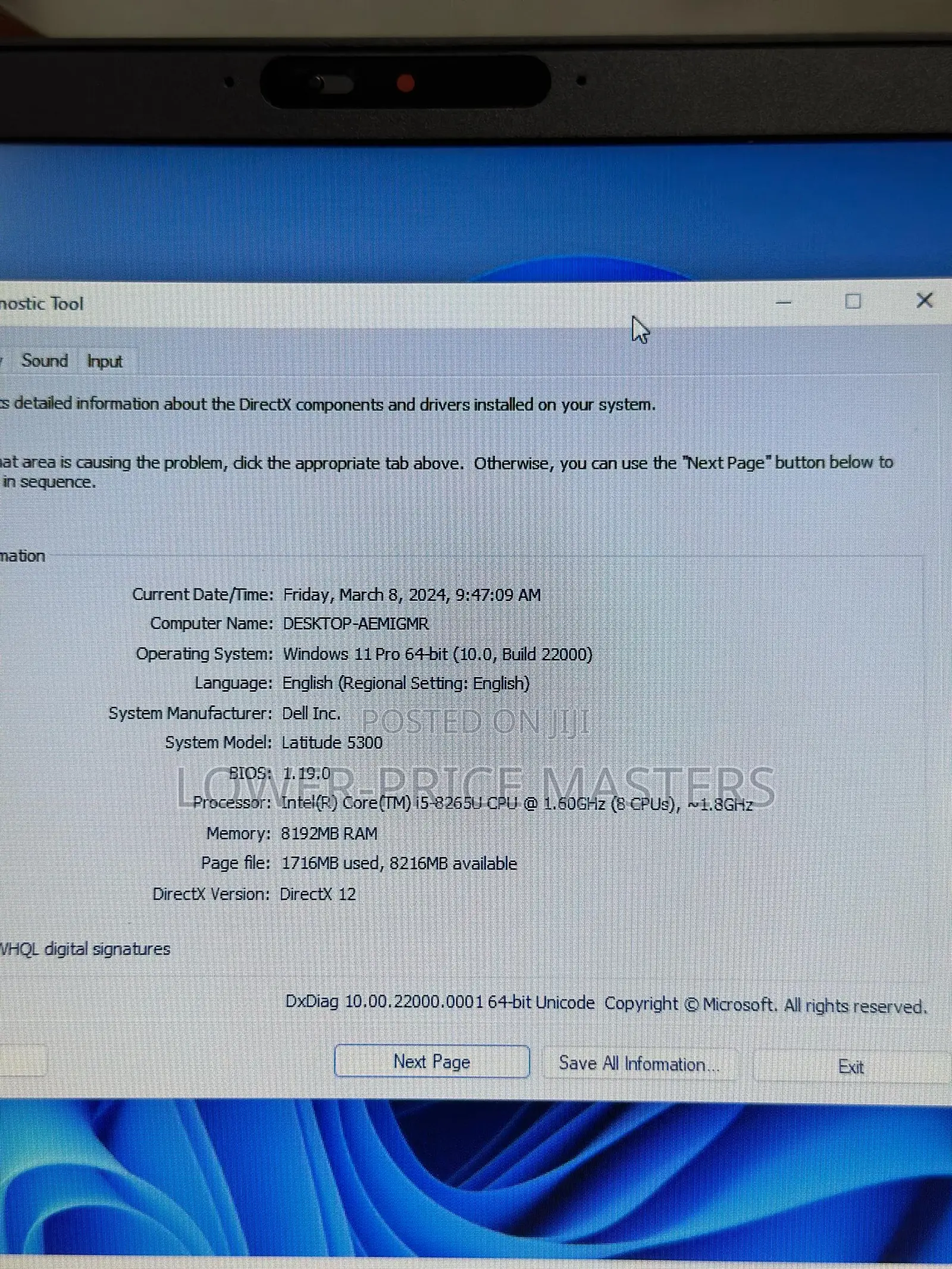 New Laptop Dell Latitude 5300 8GB Intel Core i5 SSD 256GB