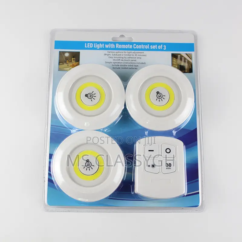 3pcs Remote Led Tap Light Wall Lights Support Dimming Night