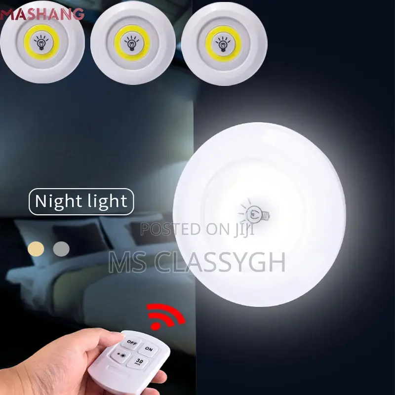 3pcs Remote Led Tap Light Wall Lights Support Dimming Night
