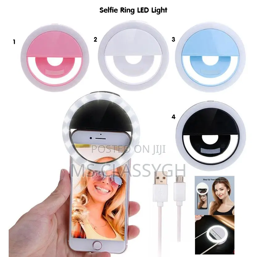 LED Light Ring With USB Phone Charger Selfie Light Compatibl