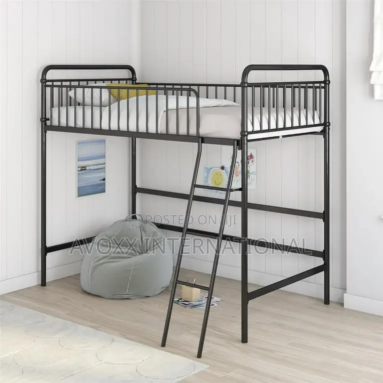 BH G Kelsey Twin Metal Loft Bed, Black
