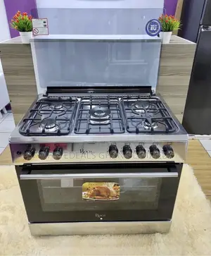 2-Years Warranty! Roch 5-Burner Gas Cooker With Oven Grill