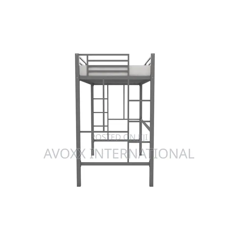 Your Zone Brittain Twin Metal Loft Bed, Silver