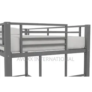 Your Zone Brittain Twin Metal Loft Bed, Silver