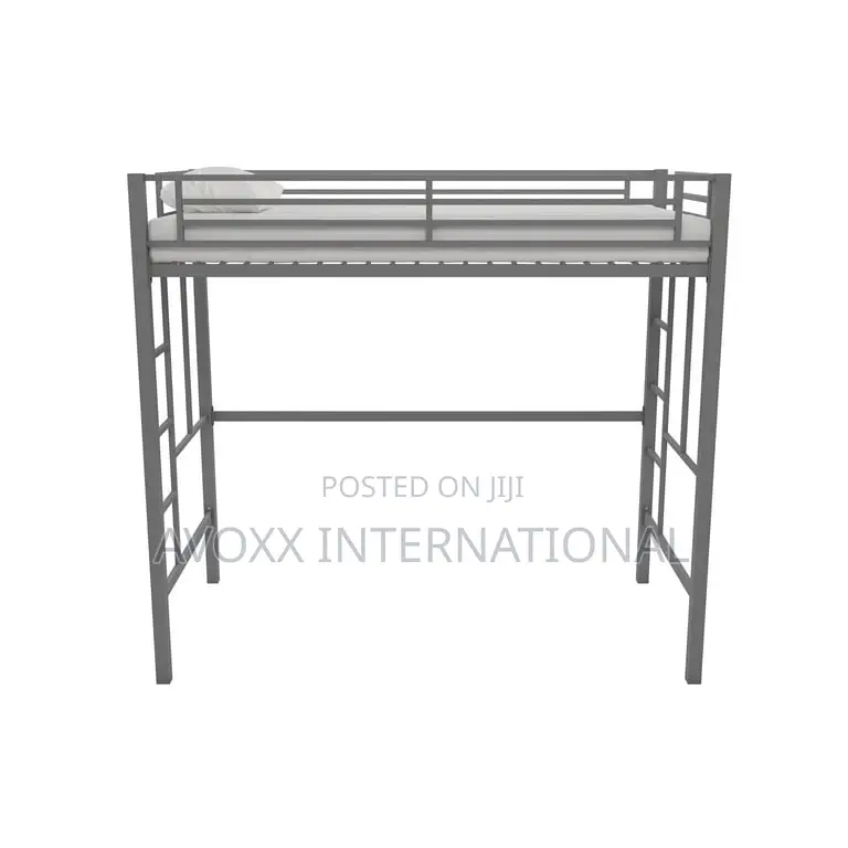 Your Zone Brittain Twin Metal Loft Bed, Silver