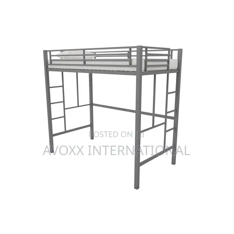 Your Zone Brittain Twin Metal Loft Bed, Silver