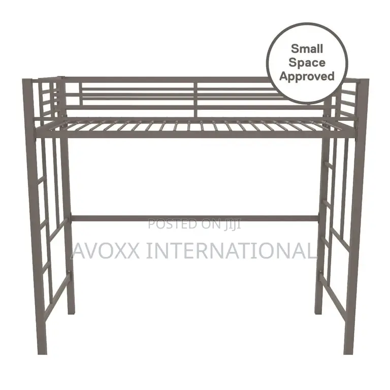 Your Zone Brittain Twin Metal Loft Bed, Silver