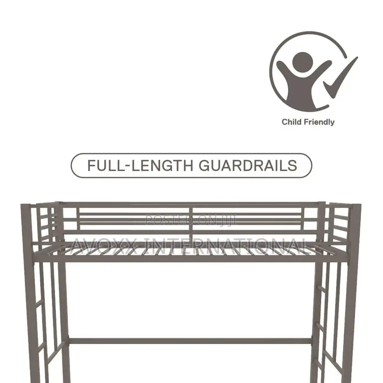 Your Zone Brittain Twin Metal Loft Bed, Silver