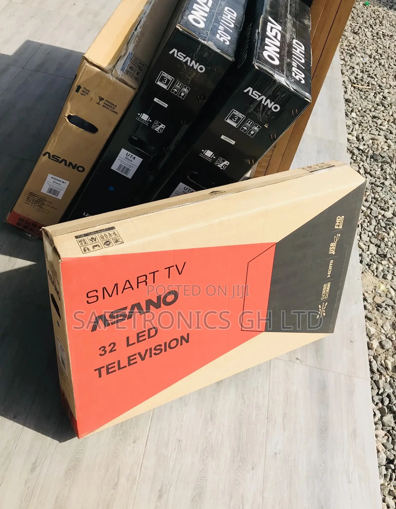 Asano 32 Inches Glossy Led Black Smart Electric Tv