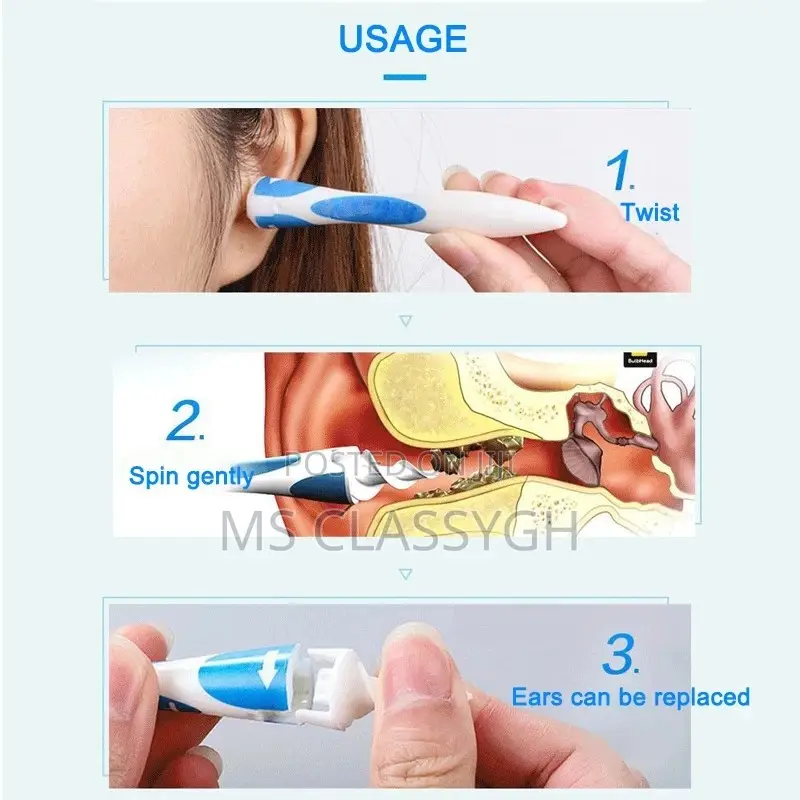 Ear Wax Cleaning Kit Spiral Silicon Ear Care Pick Earwax Rem