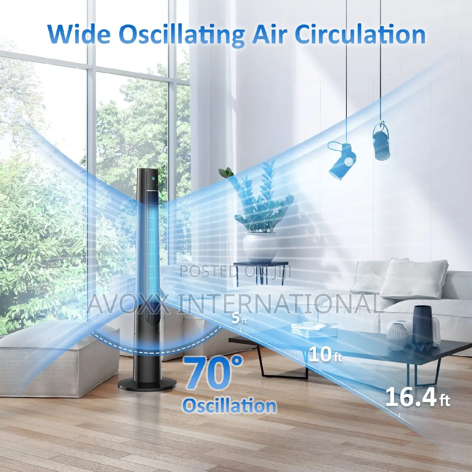 Tower Fan - 48" Oscillating Tower Fan, Bladeless 
Bl-Fs2-D