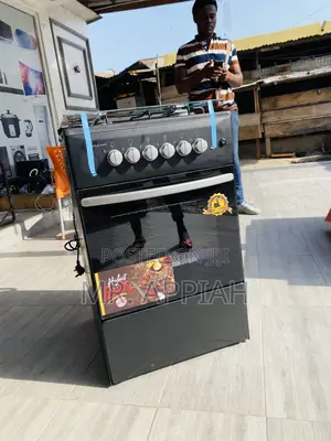 Stainless Steel Volcano 4 Gas Burner With Oven(50x50)Black