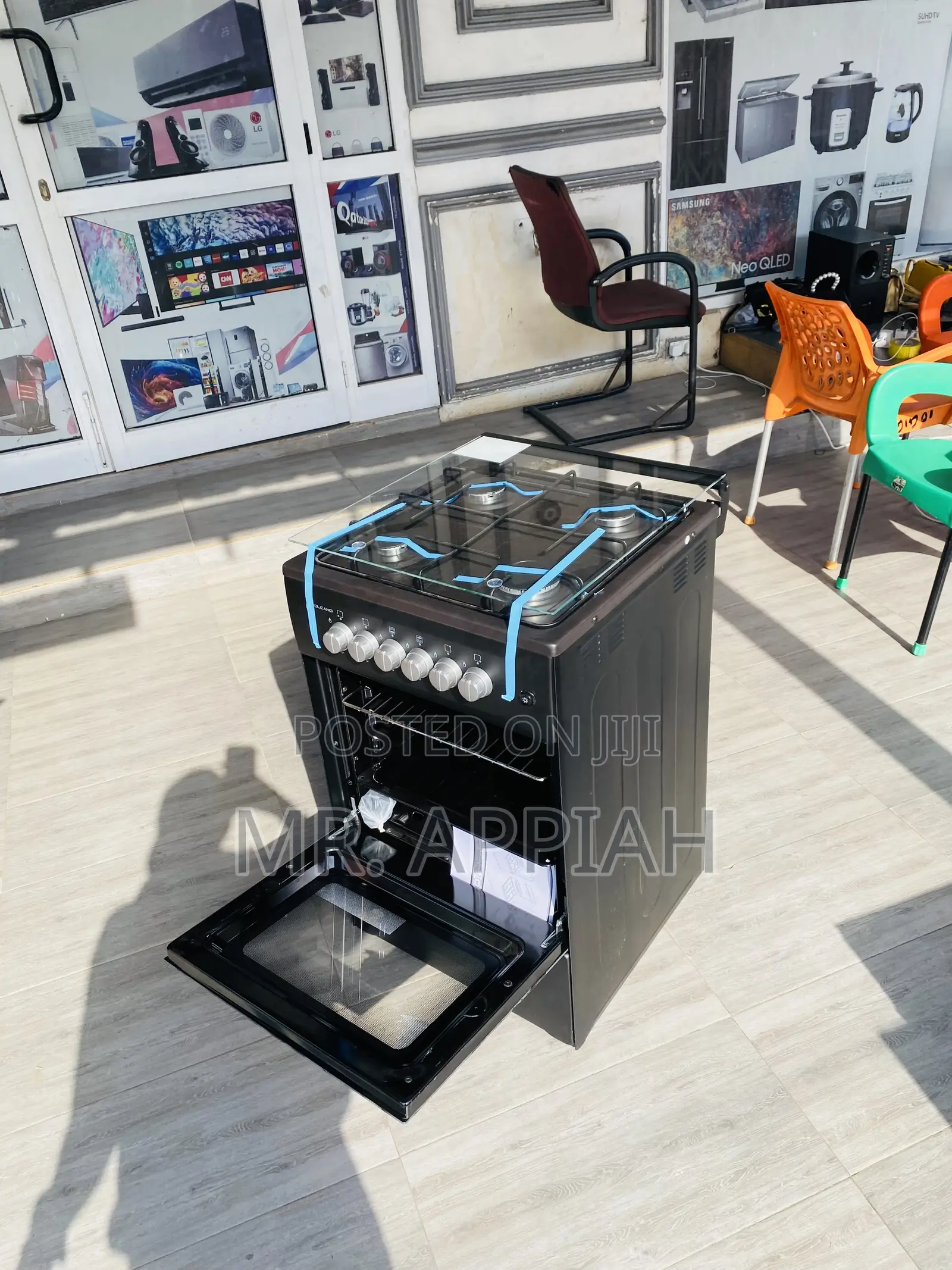 Anti-Rust Volcano 4 Gas Burner With Oven(Black)50x50.
