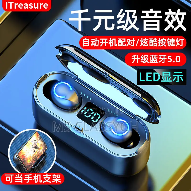 F9 Wireless Bluetooth Earbuds IPX7 Waterproof Ear Hooks Noi
